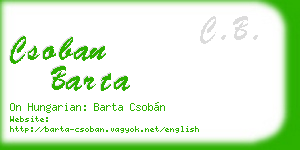 csoban barta business card