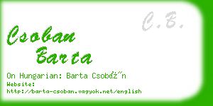 csoban barta business card